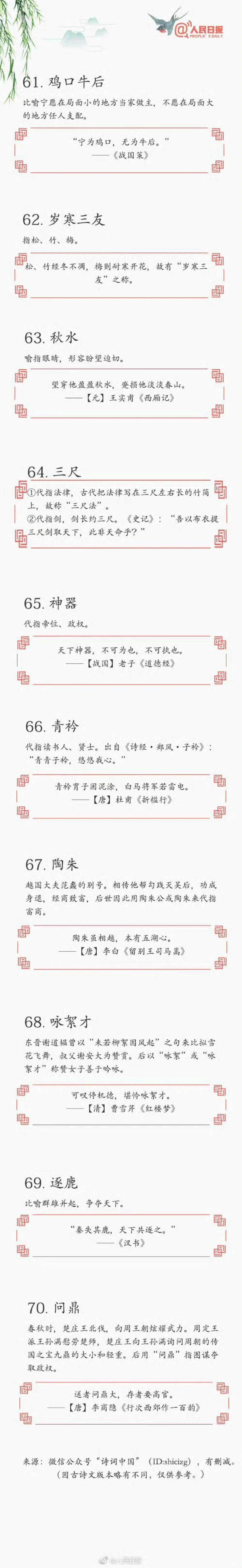 70个诗词中常见的文化典故_中小学精品资料(高清可打印)_古诗词大全集281份高清资料整理版