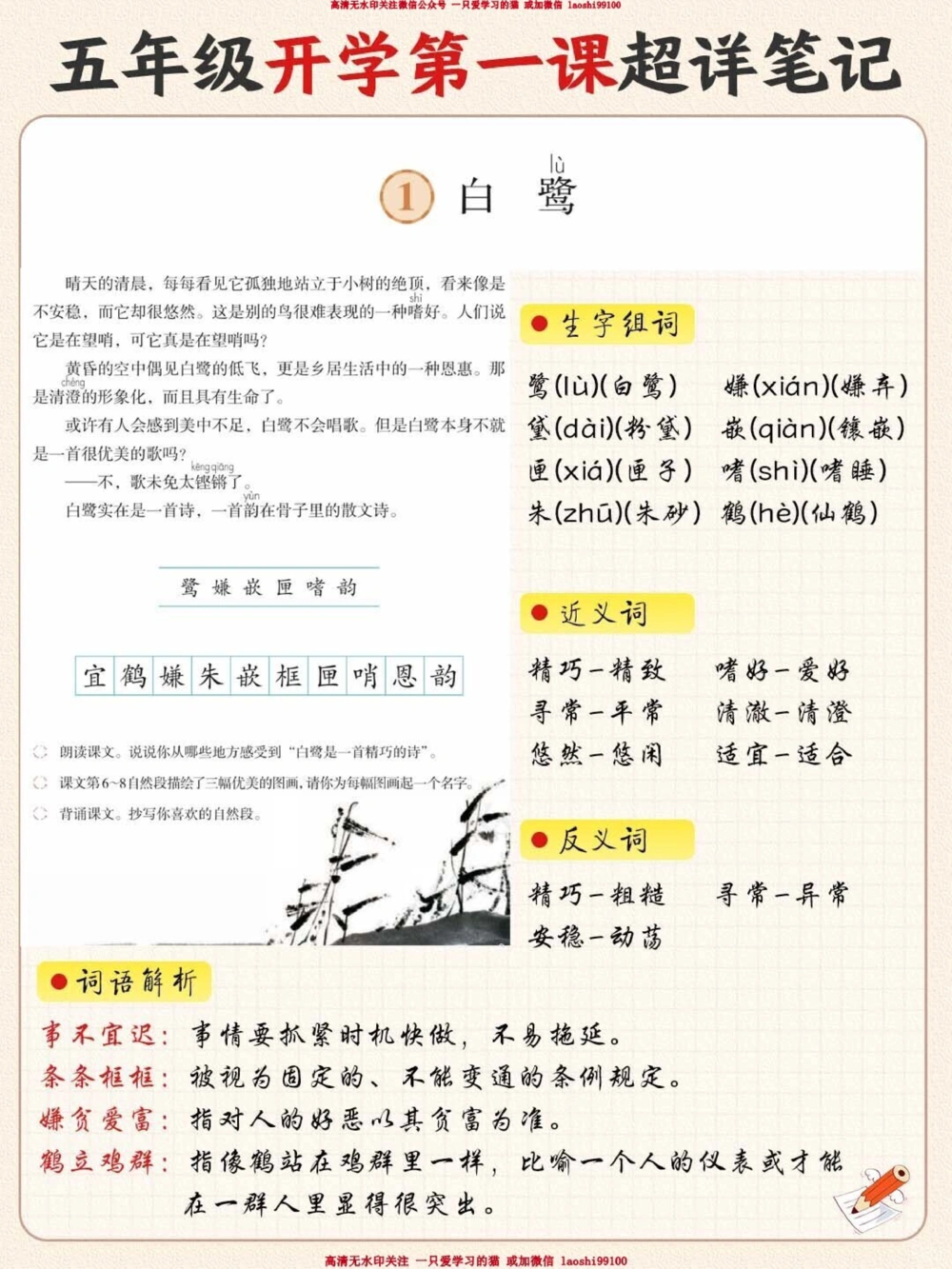 3-6年级开学第一课-课文笔记超全-收藏_2025抖音最火小学全科全年级资料大全集超完整版_家庭教育VIP资源禁止外传