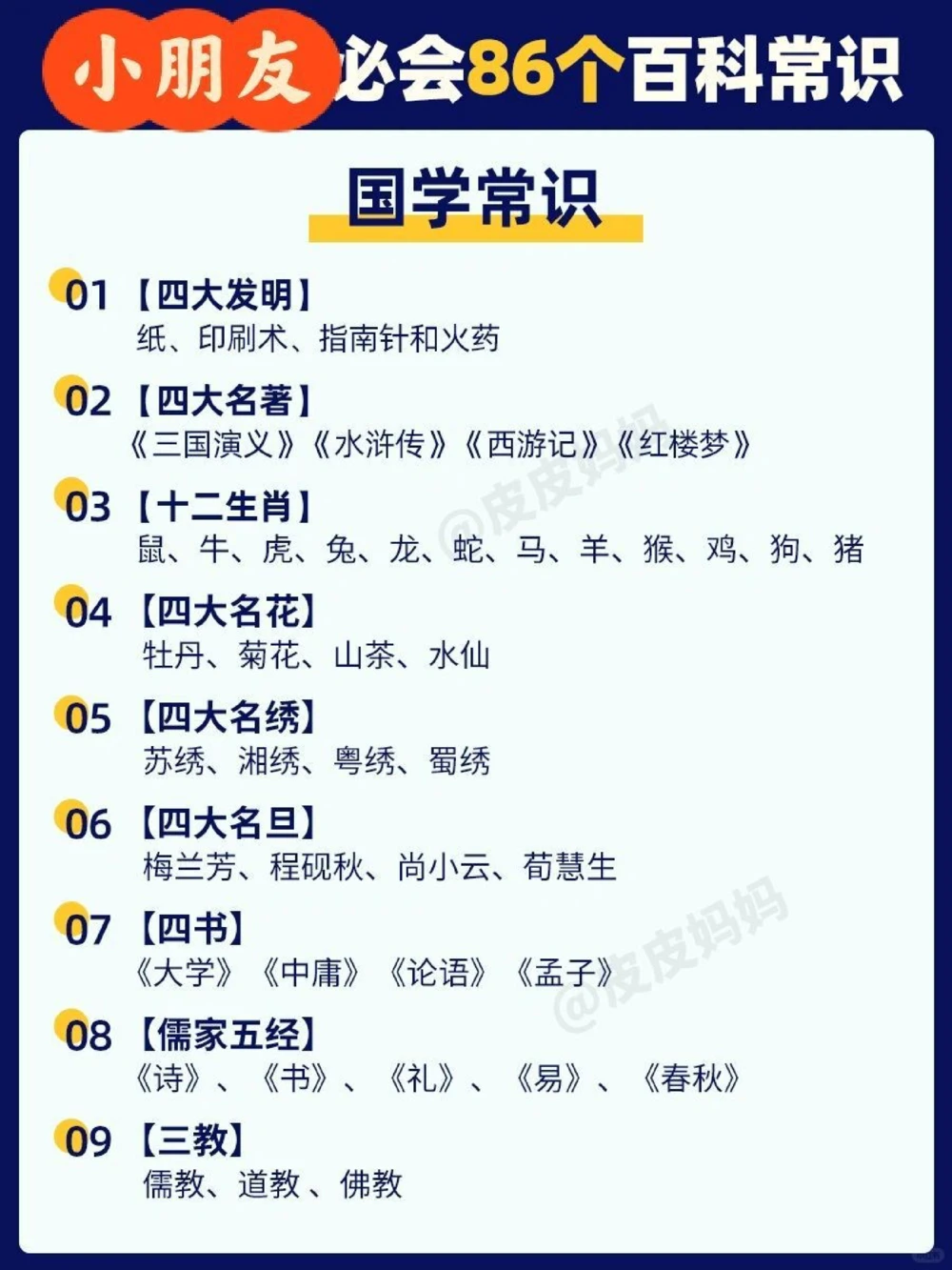 小朋友必备86个百科常识_中小学精品资料(高清可打印)_常识知识大全集140份高清资料整理版