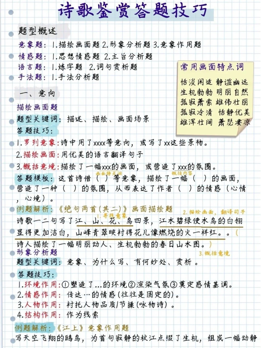 古诗鉴赏最强答题技巧_中小学精品资料(高清可打印)_古诗词大全集281份高清资料整理版