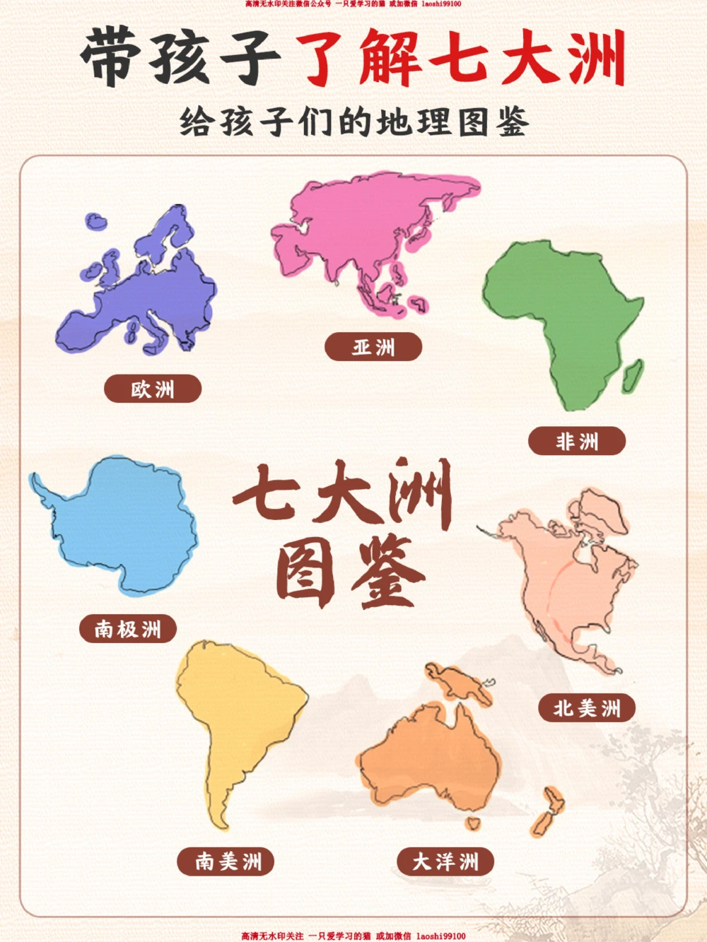 地理图鉴-带孩子了解七大洲的知识！_2025抖音最火小学全科全年级资料大全集超完整版_小学常识VIP资源禁止外传