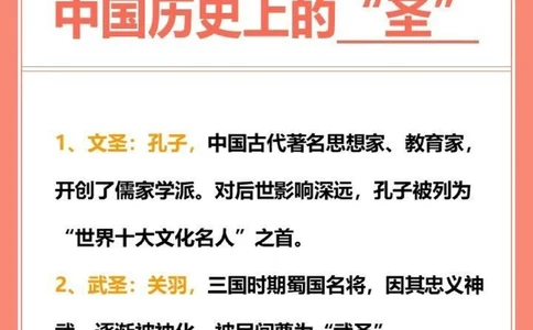 传统文化一起盘点中国历史上的那些&ldquo;圣&rdquo;_中小学精品资料(高清可打印)_古文化大全集628份高清资料整理版