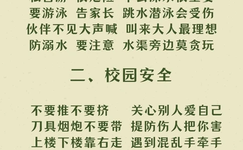 八大安全教育顺口溜要牢记关爱儿童安全_中小学精品资料(高清可打印)_常识知识大全集140份高清资料整理版