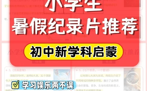 小学生暑假纪录片推荐_2025抖音最火小学全科全年级资料大全集超完整版_家庭教育VIP资源禁止外传
