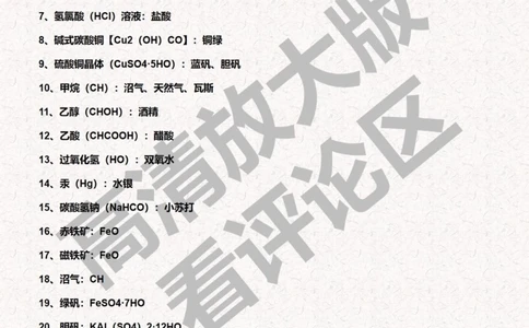 倒计时60天中考化学复习清单再20分_中小学精品资料(高清可打印)_初中大全集高清资料整理版