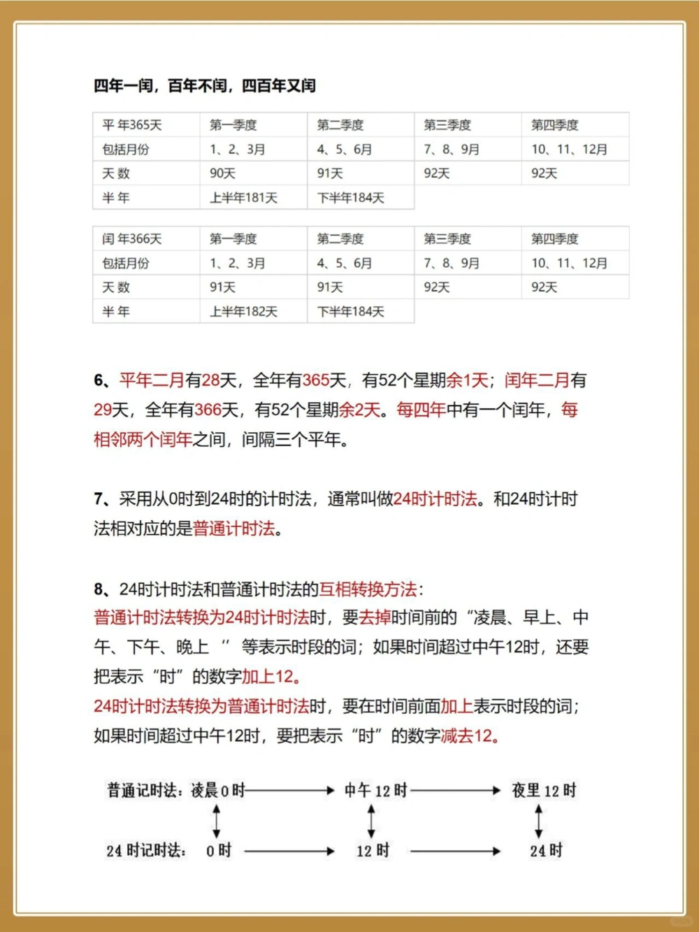 一次弄懂三年级数学：年、月、日知识点_中小学精品资料(高清可打印)_百科知识大全集312份高清资料整理版