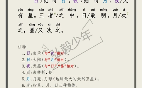 小古文《日月星》，原来三字经中也提到了_中小学精品资料(高清可打印)_古诗词大全集281份高清资料整理版