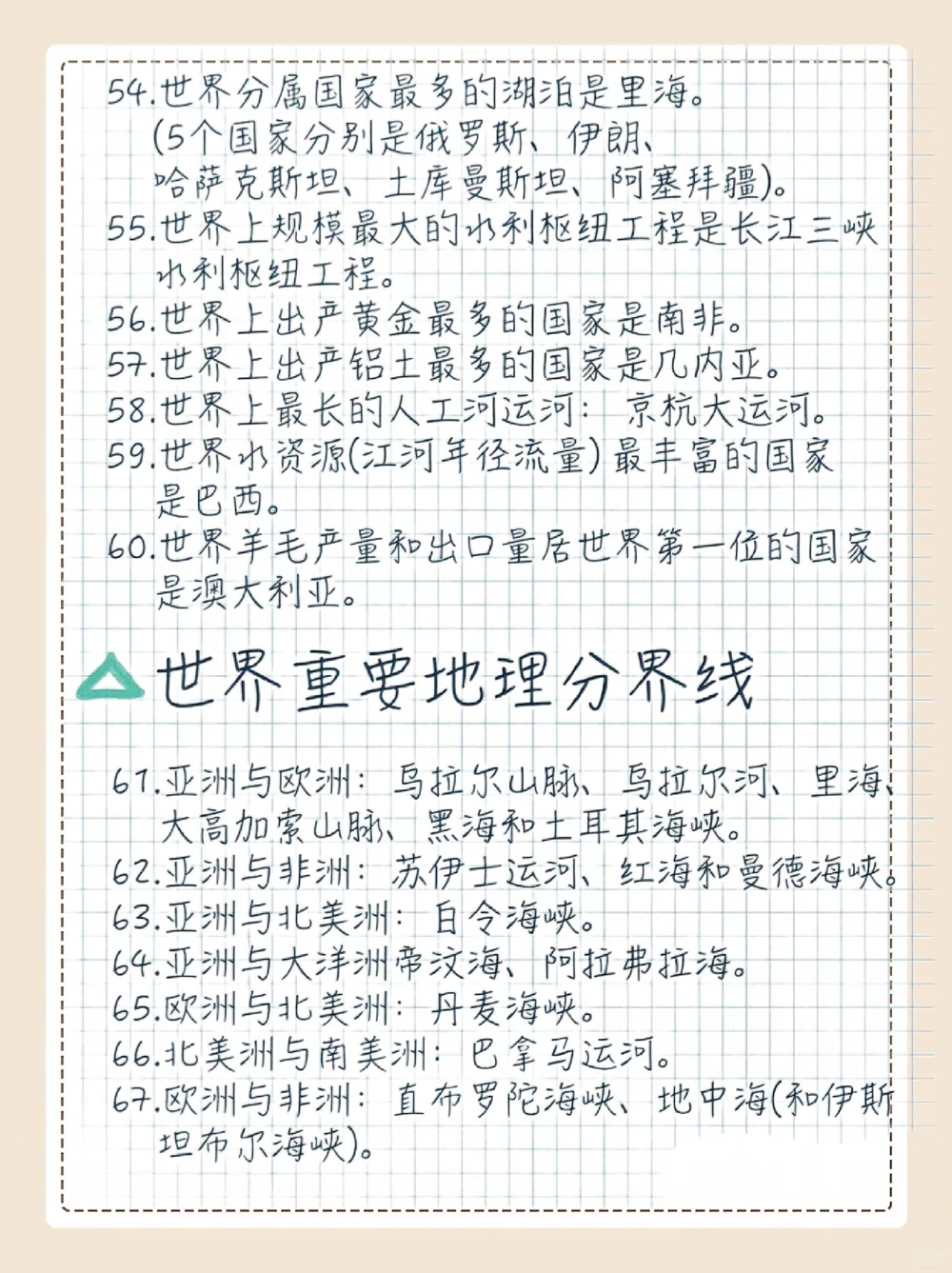 地理常识100条你还不会吗_中小学精品资料(高清可打印)_初中大全集高清资料整理版