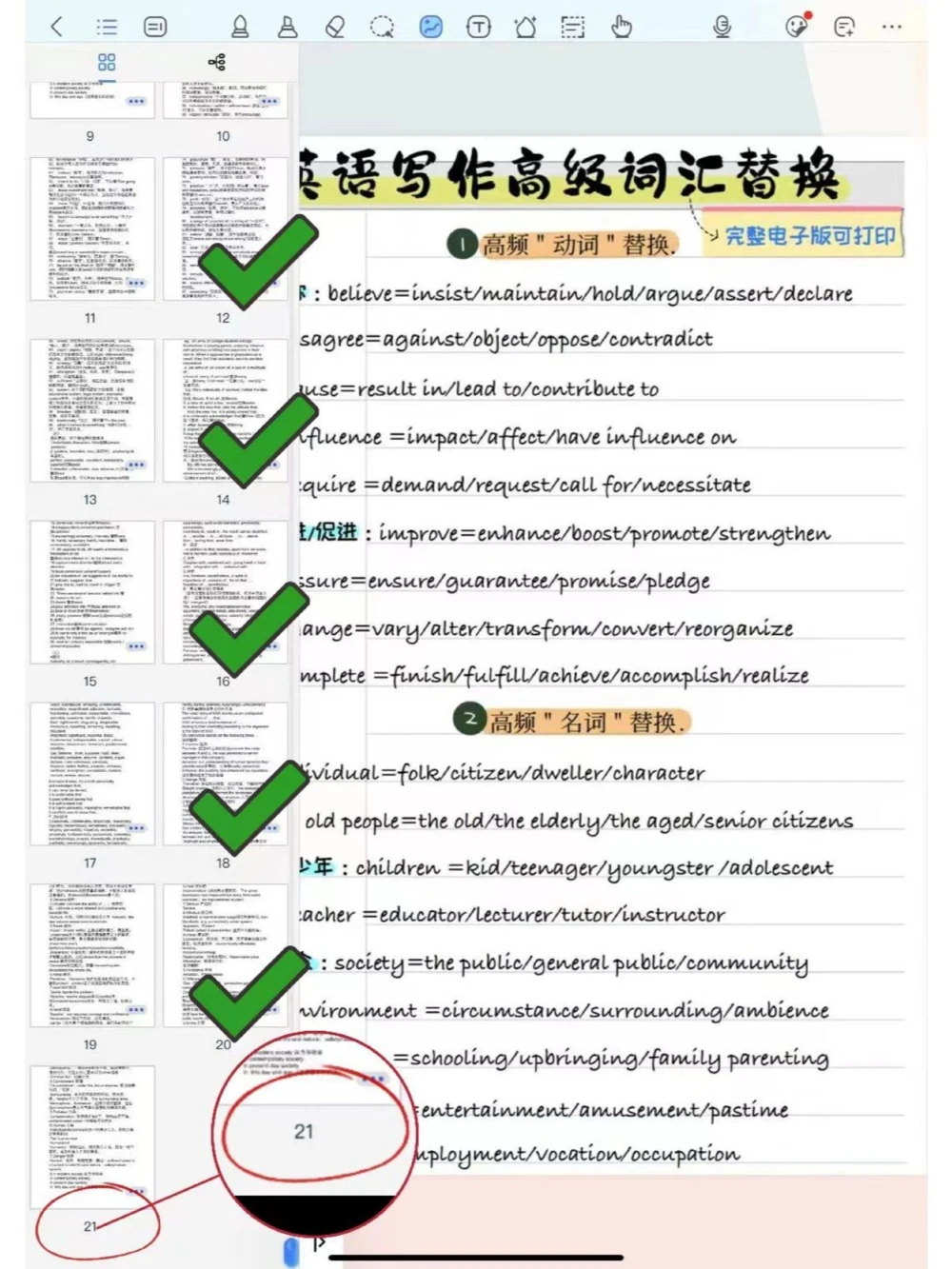 告别词穷英语写作高级词汇替换超实用_中小学精品资料(高清可打印)_高中大全集高清资料整理版