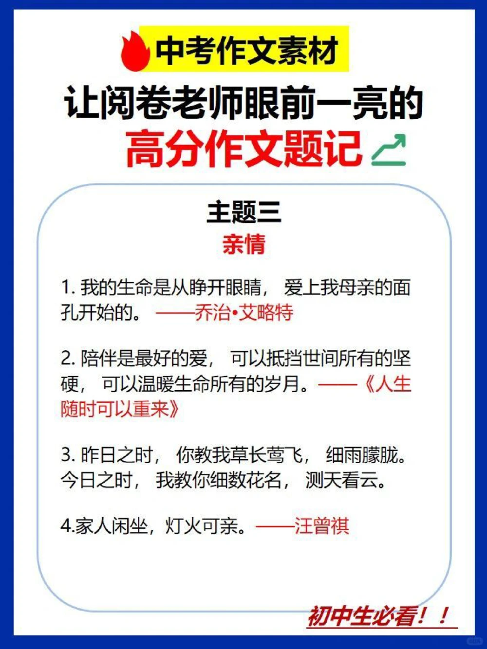 初中生进中考必看高分作文题记_中小学精品资料(高清可打印)_初中大全集高清资料整理版