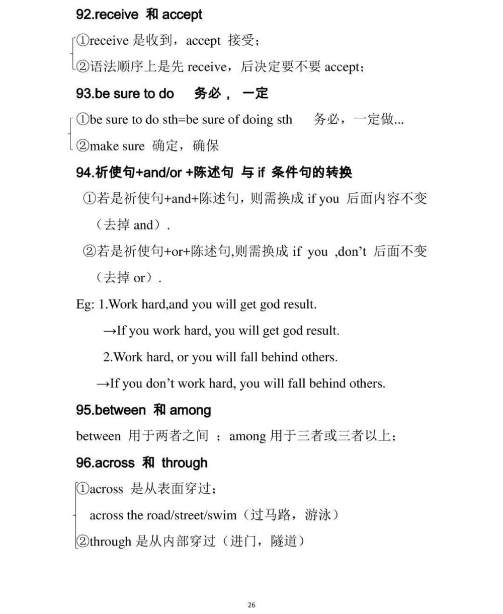 初中英语100个考点，感觉真的挺有用的笔记，给你们背一下#英语#知识点总结#必考考点#每天学习一点点_中小学精品资料(高清可打印)_初中大全集高清资料整理版