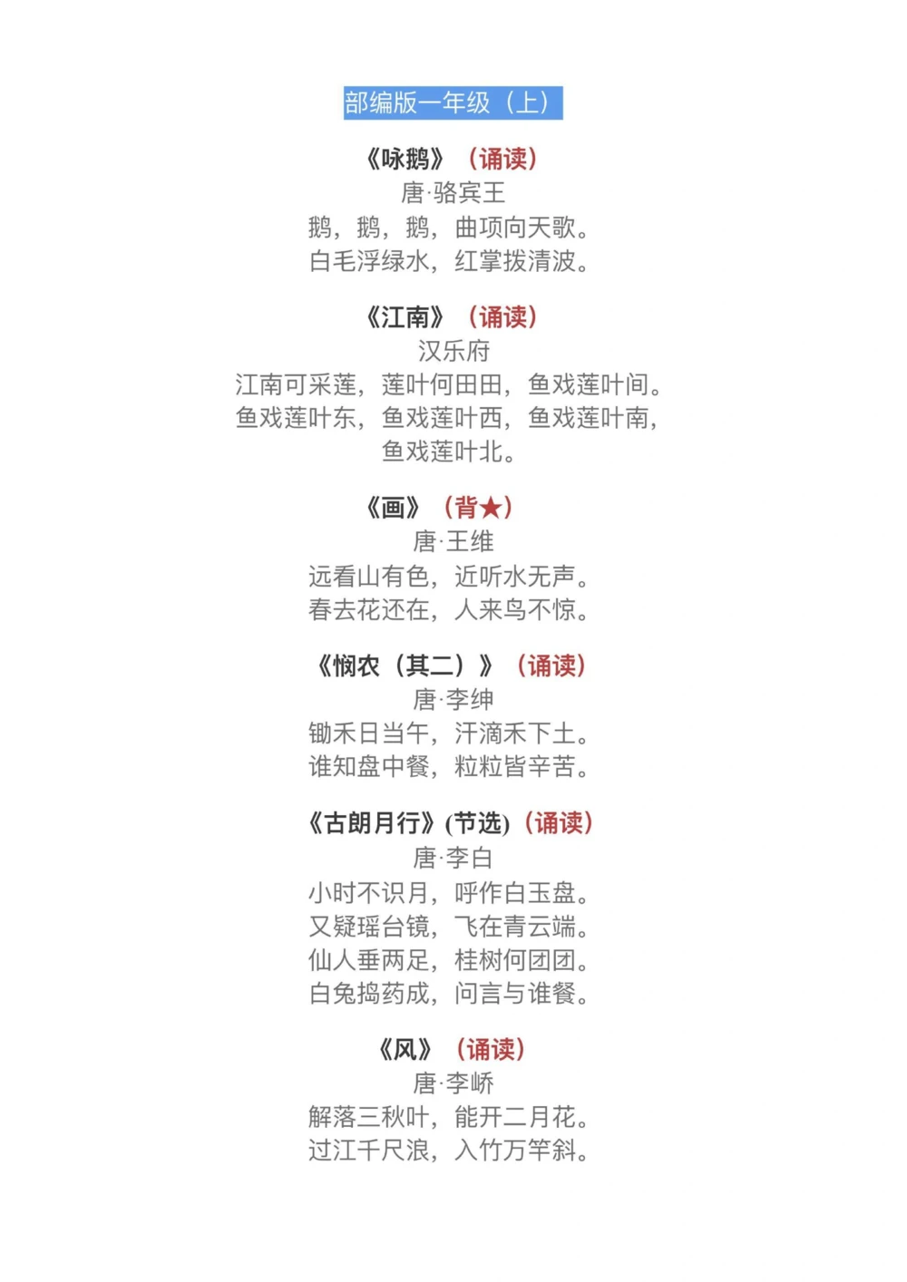 小学1-6年级背古诗文集，建议收藏️_中小学精品资料(高清可打印)_古诗词大全集281份高清资料整理版