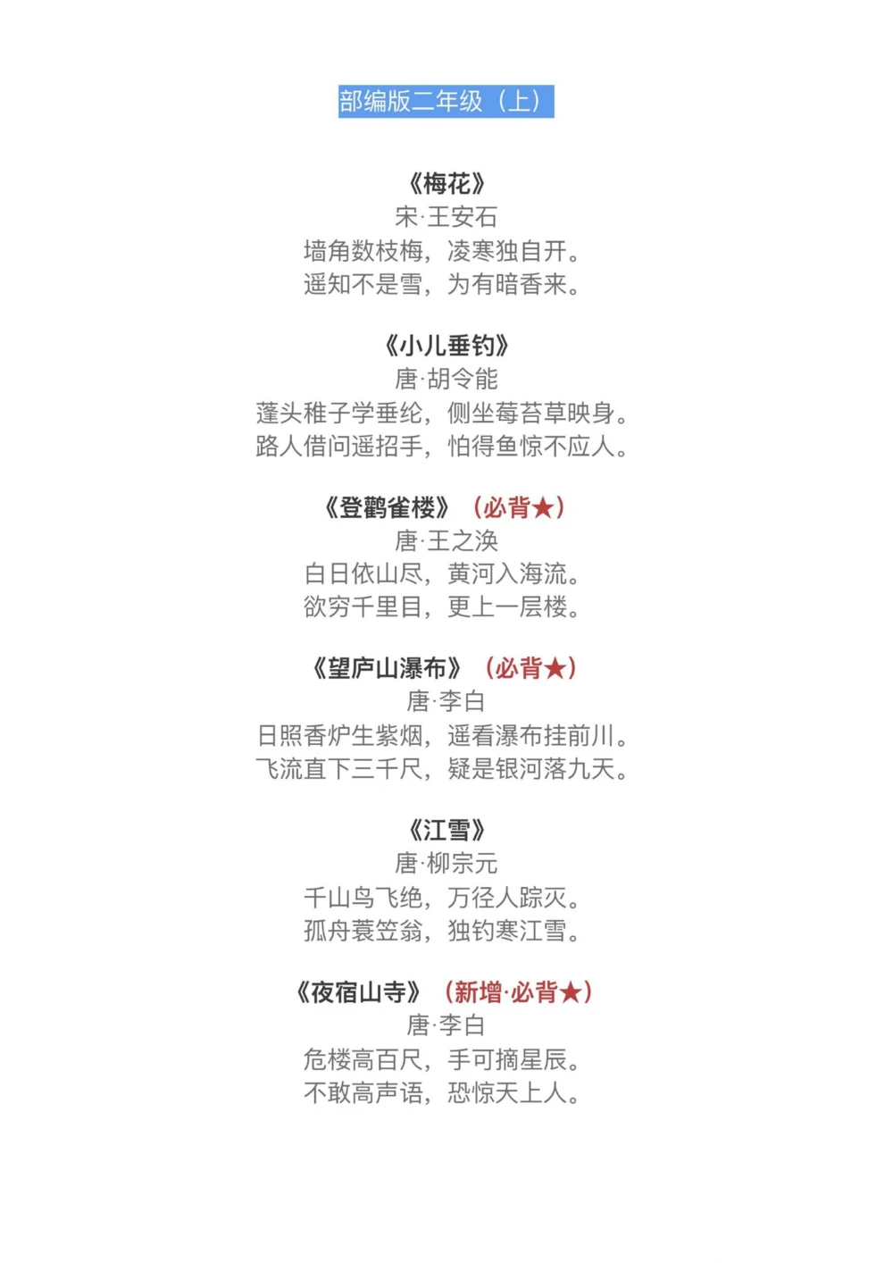 小学1-6年级背古诗文集，建议收藏️_中小学精品资料(高清可打印)_古诗词大全集281份高清资料整理版