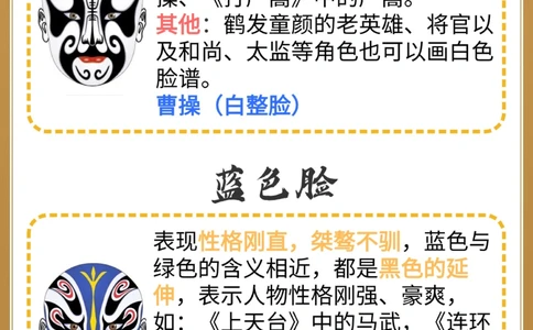 不同颜色的京剧脸谱的含义你知道吗_中小学精品资料(高清可打印)_古文化大全集628份高清资料整理版