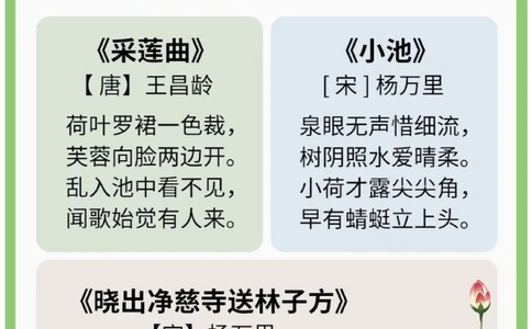 古诗词里唯美的荷花，记得收藏啦～_中小学精品资料(高清可打印)_古诗词大全集281份高清资料整理版