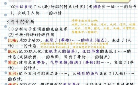 初中语文阅读理解最全答题模板_中小学精品资料(高清可打印)_初中大全集高清资料整理版