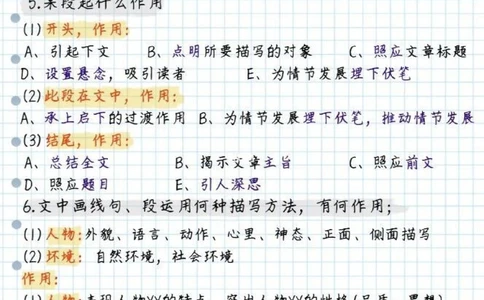 初中语文阅读理解最全答题模板_中小学精品资料(高清可打印)_初中大全集高清资料整理版