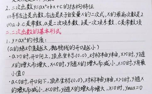 初中数学二次函数知识点，很全很详细，掌握了这些知识点，刷题的时候才不会束手无策喔#初中数学#二次函数#手写笔记#图文伙伴计划#抖音图文来了_中小学精品资料(高清可打印)