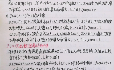 初中数学二次函数知识点，很全很详细，掌握了这些知识点，刷题的时候才不会束手无策喔#初中数学#二次函数#手写笔记#图文伙伴计划#抖音图文来了_中小学精品资料(高清可打印)