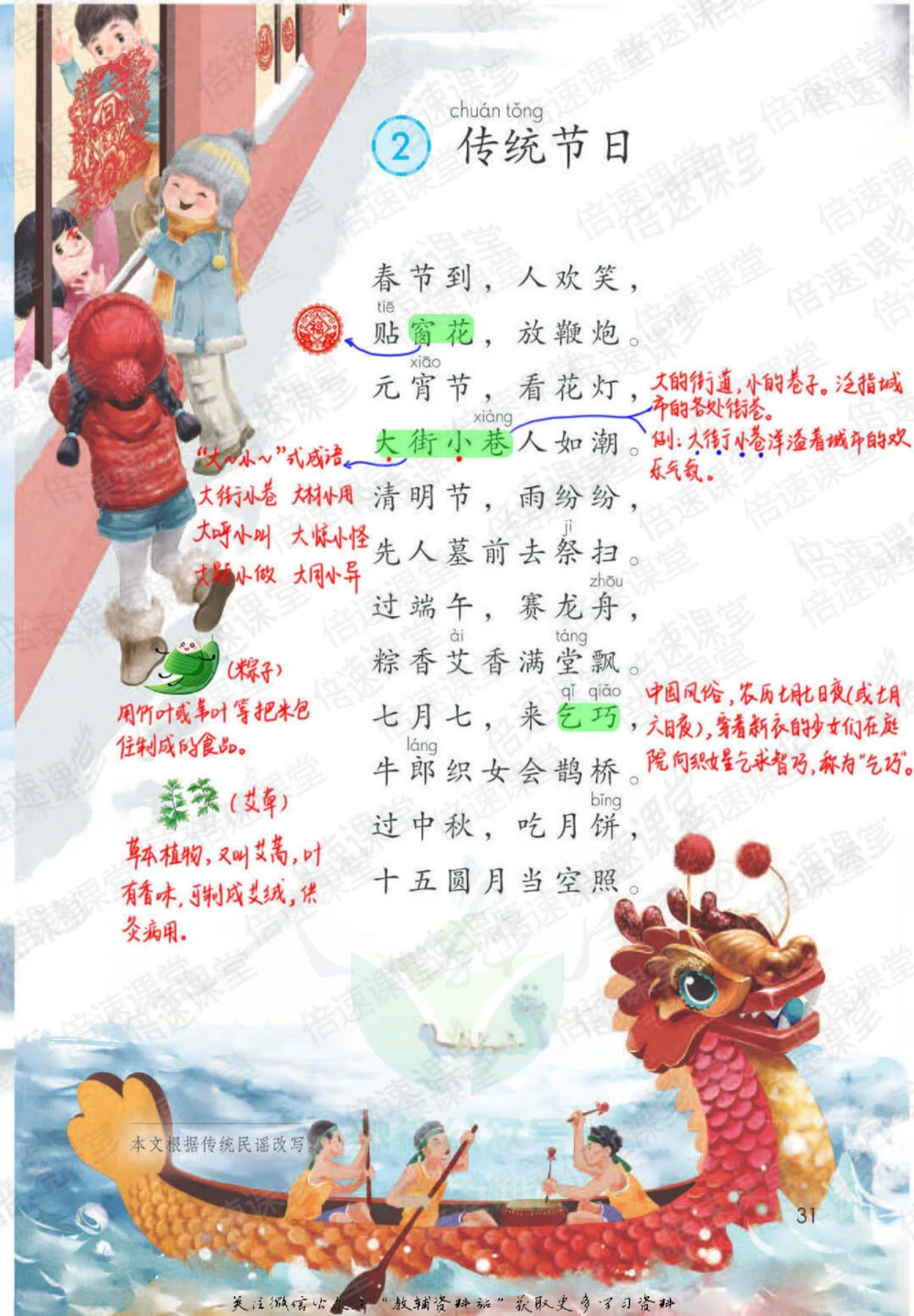 二年级下册语文部编版课堂笔记（倍速版）_小学初中学霸笔记类资料汇总6.33GB_小学同步课堂笔记2.76GB_1~6年级全册语文部编版课堂笔记