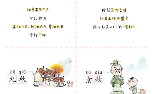 告诉孩子，古人对秋天的雅称_中小学精品资料(高清可打印)_常识知识大全集140份高清资料整理版