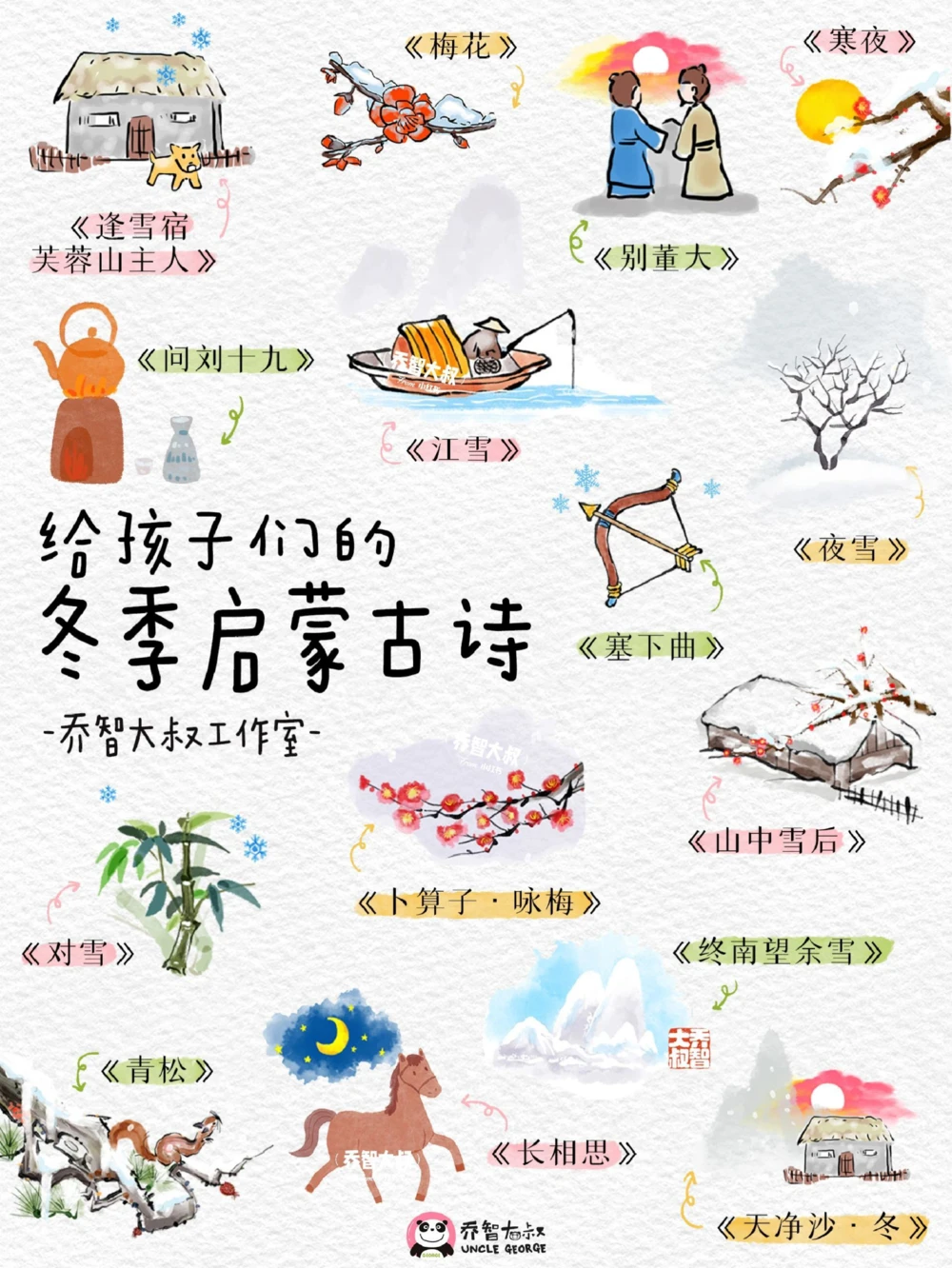 明日立冬，给孩子的15首关于冬天的启蒙古诗_中小学精品资料(高清可打印)_常识知识大全集140份高清资料整理版