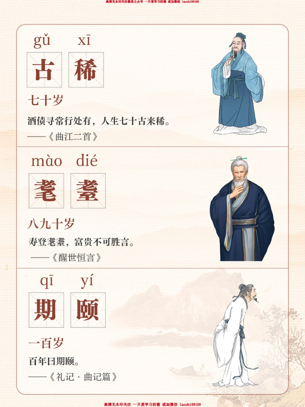 小学文化常识-关于年龄的称谓_2025抖音最火小学全科全年级资料大全集超完整版_小学常识VIP资源禁止外传