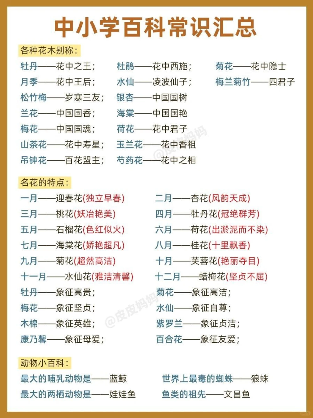 小学生&ldquo;必备百科知识&rdquo;，快来考考你家孩子_中小学精品资料(高清可打印)_常识知识大全集140份高清资料整理版