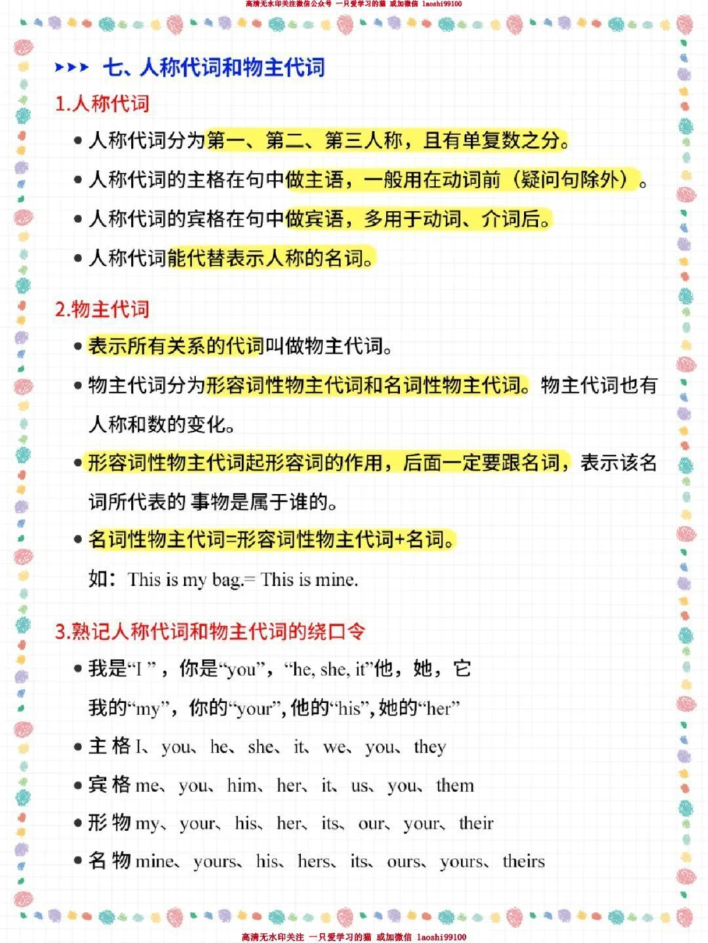 小升初英语常考知识点汇总-高分必备_2025抖音最火小学全科全年级资料大全集超完整版_小学英语VIP资源禁止外传