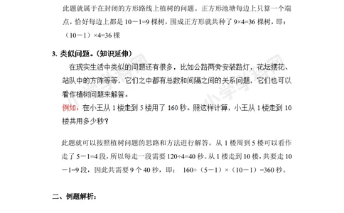 小学数学思维训练&mdash;&mdash;植树问题_小学奥数举一反三1-6年级相关课程_奥数分专题题型与解题思路_精品数学小学思维训练（共15份）