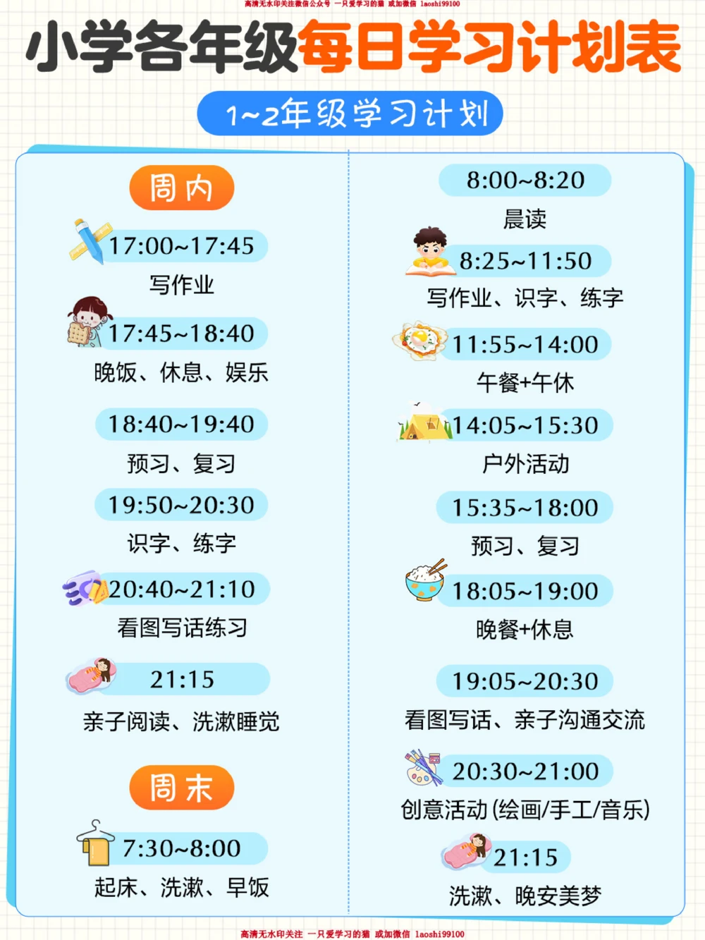开学必看-小学每日学习规划表！_2025抖音最火小学全科全年级资料大全集超完整版_学习方法VIP资源禁止外传
