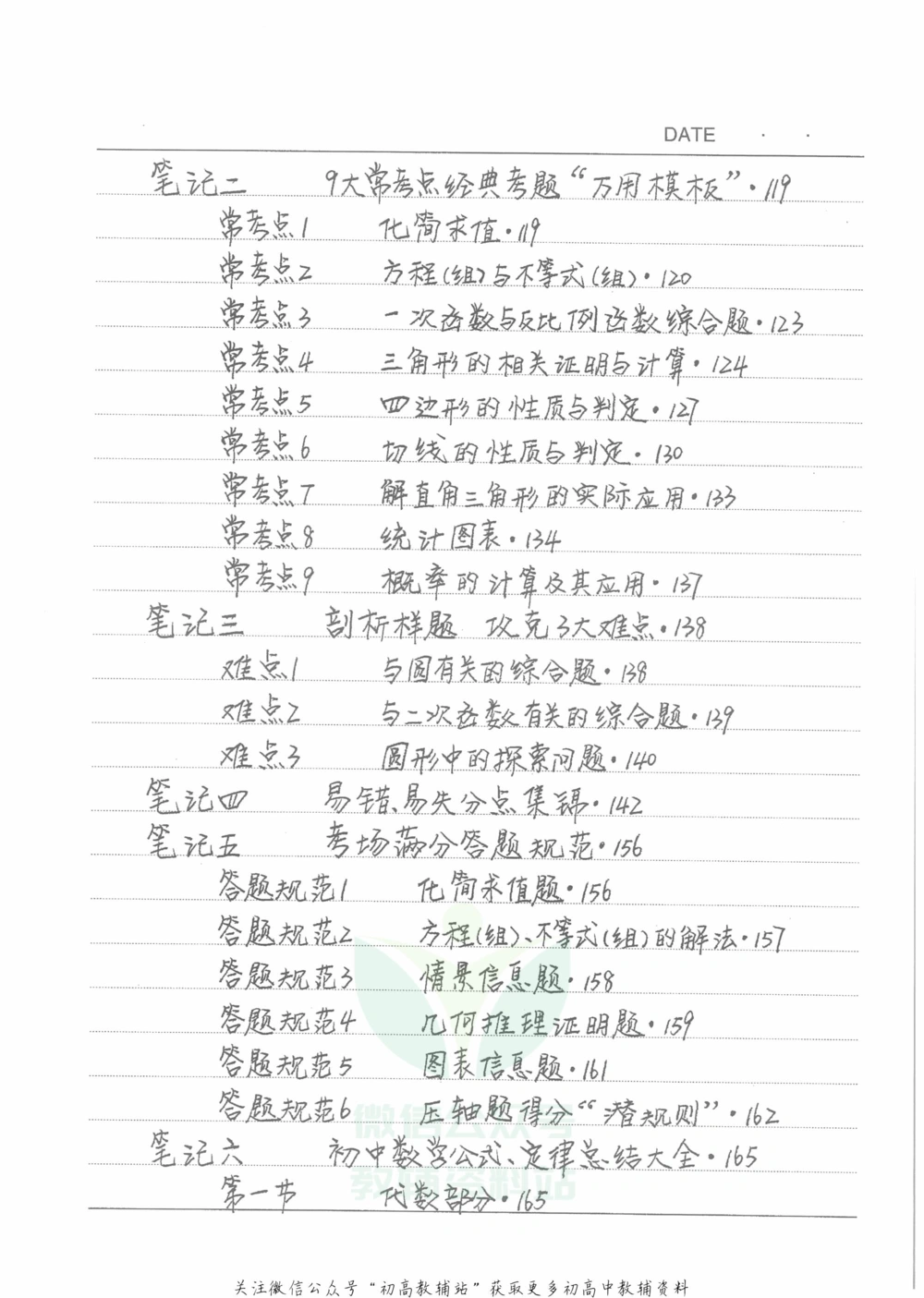 中考学霸笔记数学_小学初中学霸笔记类资料汇总6.33GB_中考学霸笔记411.75MB