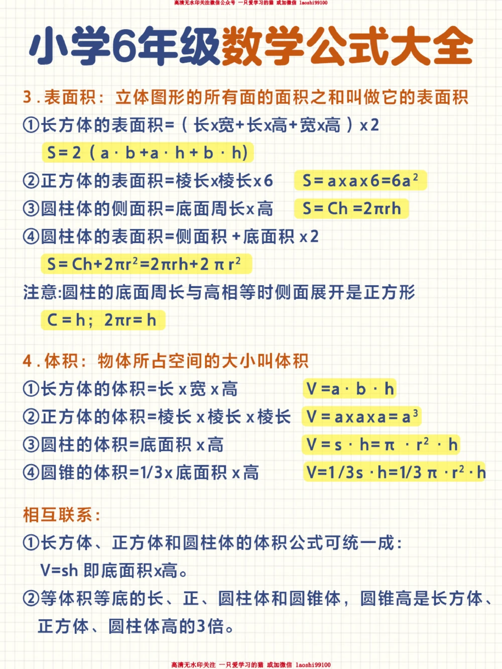 小学6年级数学公式-期中考试就靠这个了_2025抖音最火小学全科全年级资料大全集超完整版_小学数学VIP资源禁止外传