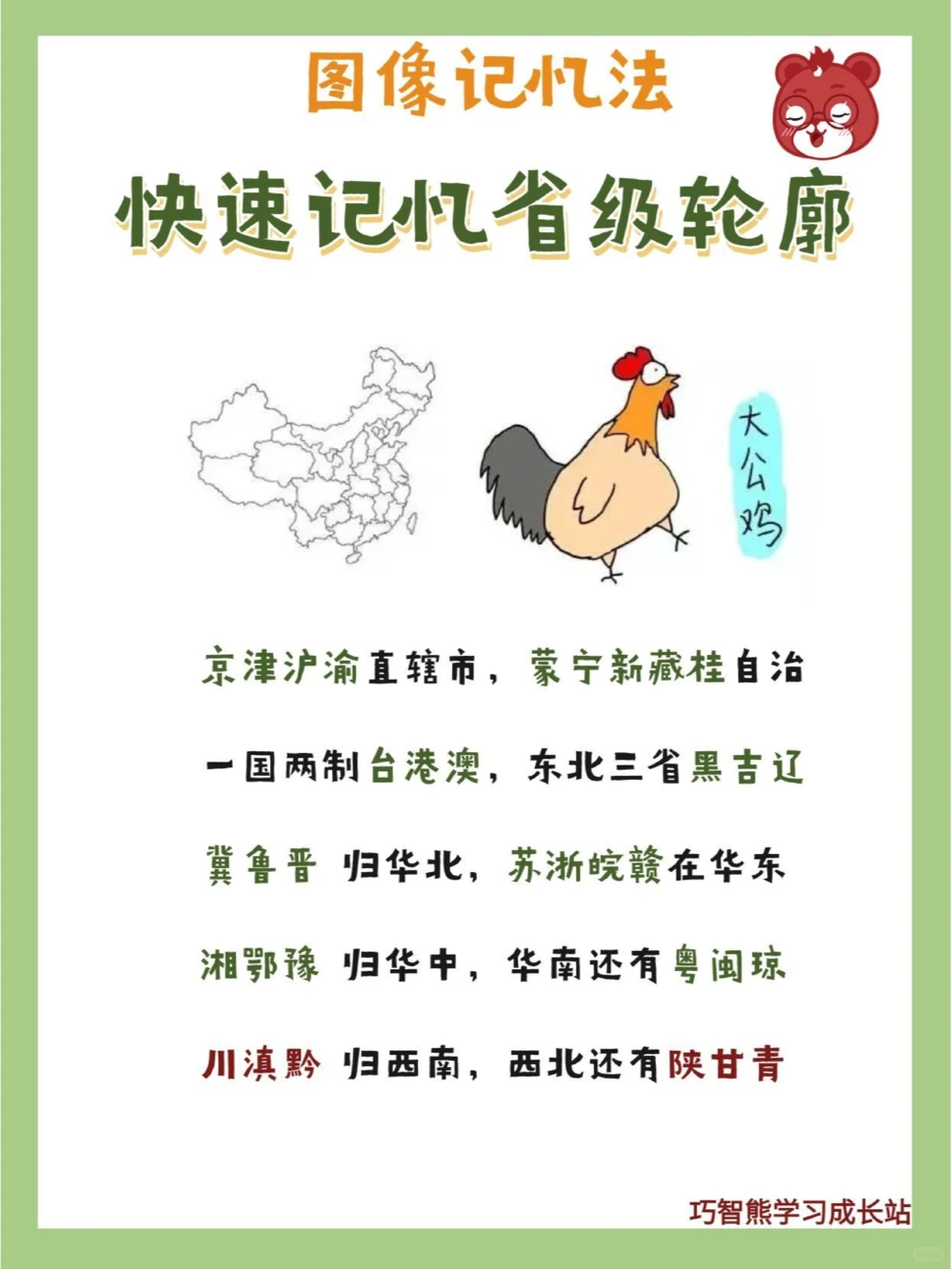 巧记中国各省份地图！你也能这么聪明_中小学精品资料(高清可打印)_百科知识大全集312份高清资料整理版