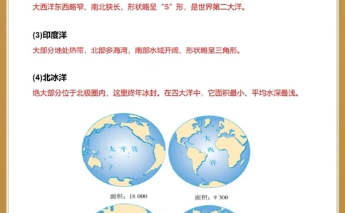 学霸笔记！&ldquo;七大洲四大洋&rdquo;专项总结_中小学精品资料(高清可打印)_初中大全集高清资料整理版