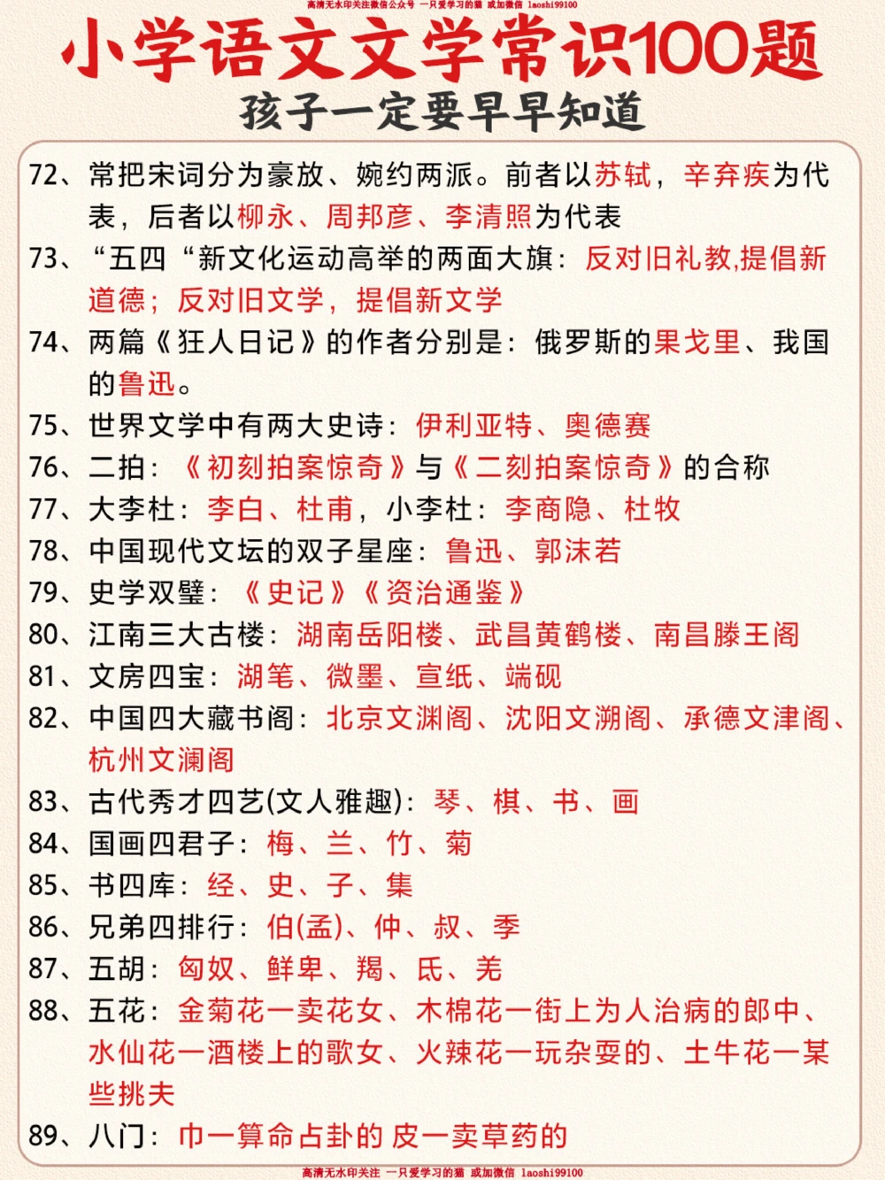 小学语文文学常识100题-家长收藏让孩子练_2025抖音最火小学全科全年级资料大全集超完整版_小学语文VIP资源禁止外传
