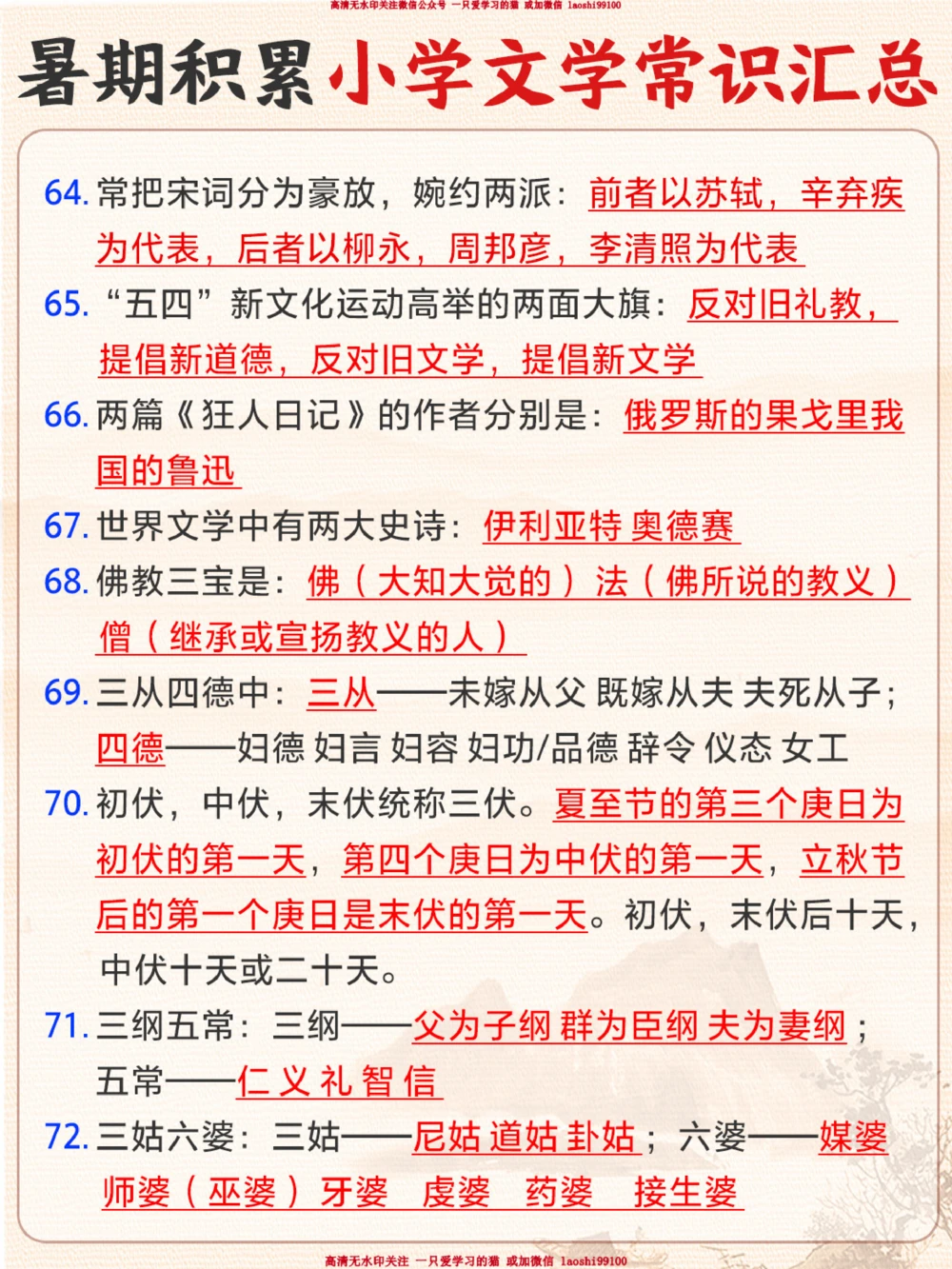 小学文学常识全汇总-超全！_2025抖音最火小学全科全年级资料大全集超完整版_小学常识VIP资源禁止外传