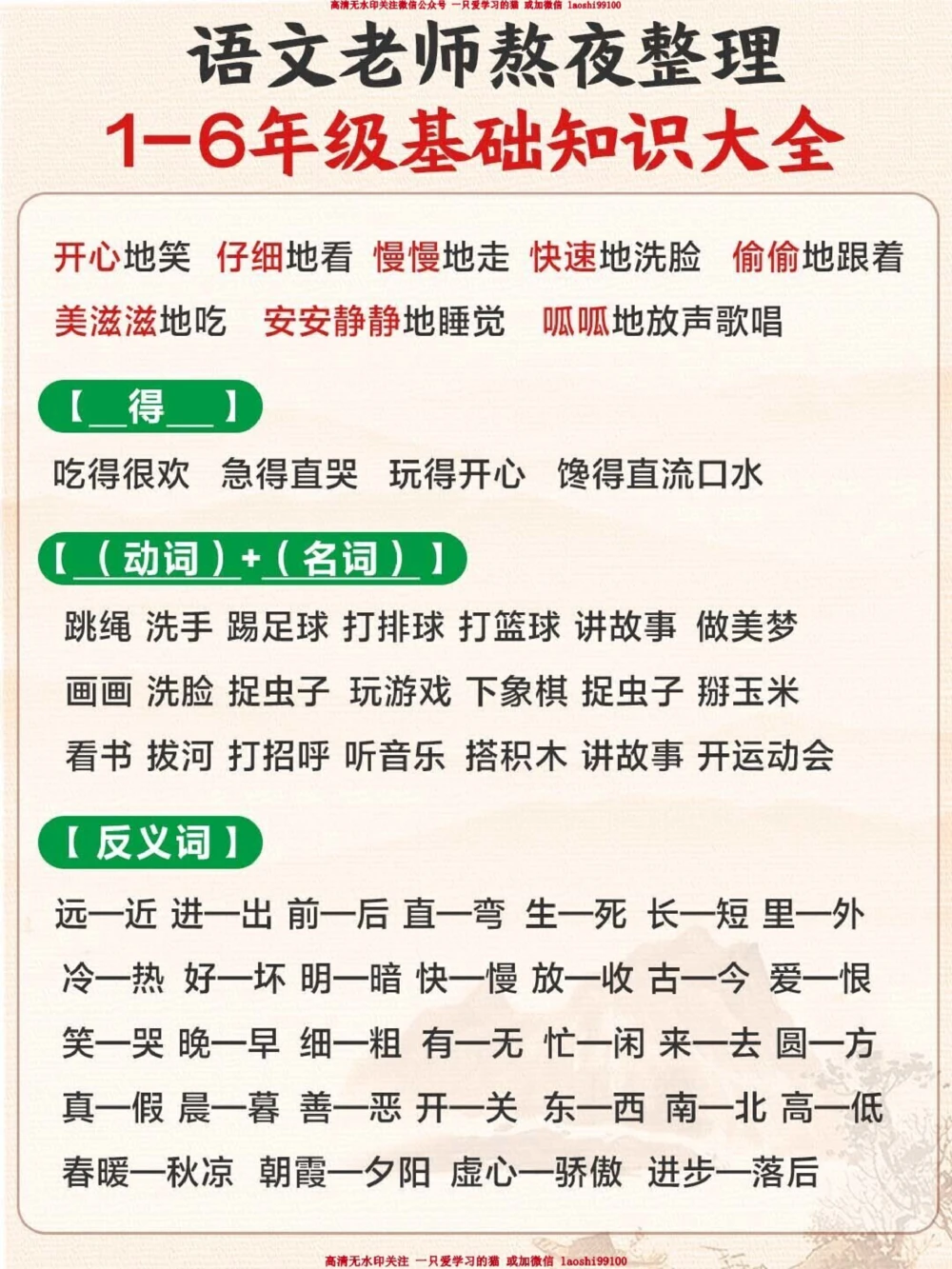 小学语文老师整理-小升初必备！_2025抖音最火小学全科全年级资料大全集超完整版_小学语文VIP资源禁止外传