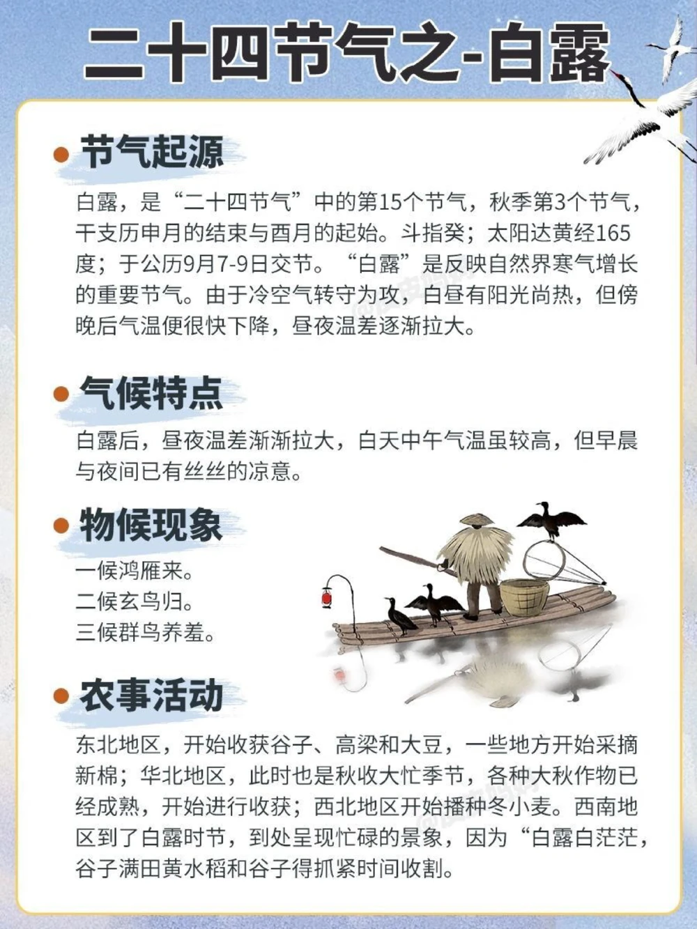 传统节气科普和孩子一起了解白露小知识_中小学精品资料(高清可打印)_古文化大全集628份高清资料整理版