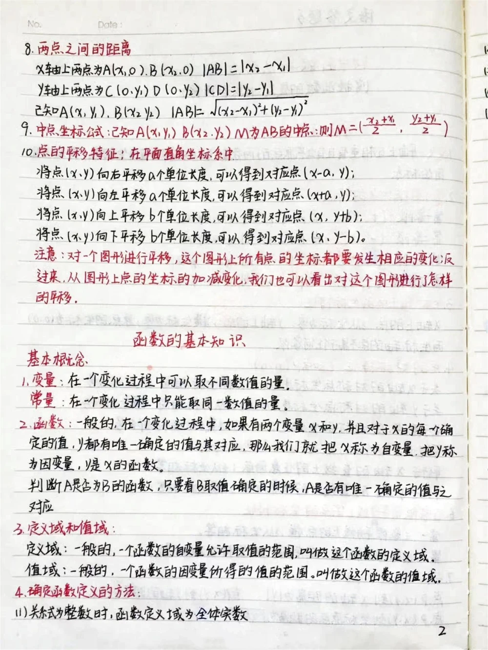 初中数学函数手写笔记，好好努力期末考一个好成绩吧，你的努力最终都不会辜负你的，低头是题海，抬头是前途#数学#初中数学#每天学习一点点#图文伙伴计划