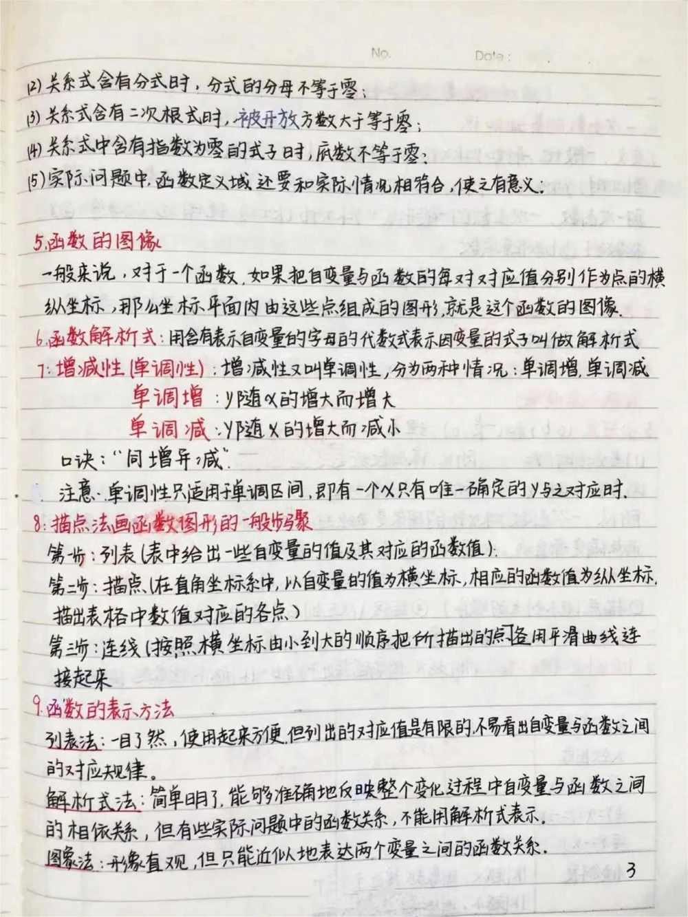 初中数学函数手写笔记，好好努力期末考一个好成绩吧，你的努力最终都不会辜负你的，低头是题海，抬头是前途#数学#初中数学#每天学习一点点#图文伙伴计划