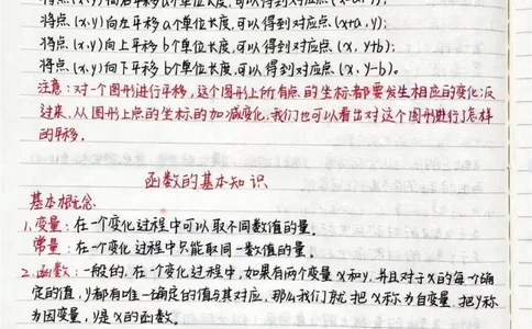 初中数学函数手写笔记，好好努力期末考一个好成绩吧，你的努力最终都不会辜负你的，低头是题海，抬头是前途#数学#初中数学#每天学习一点点#图文伙伴计划