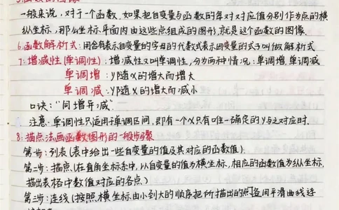 初中数学函数手写笔记，好好努力期末考一个好成绩吧，你的努力最终都不会辜负你的，低头是题海，抬头是前途#数学#初中数学#每天学习一点点#图文伙伴计划