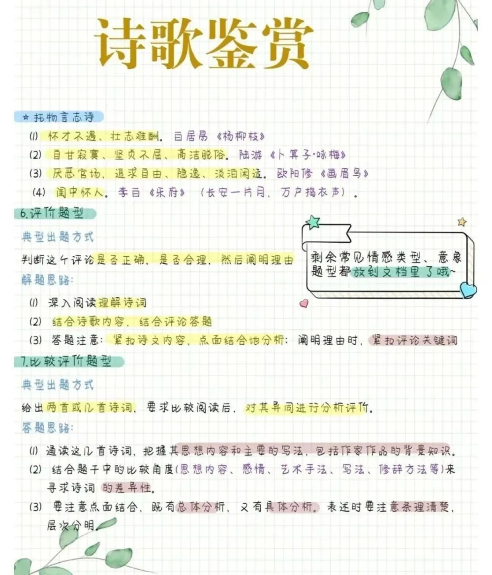 最全诗歌鉴赏答题技巧_中小学精品资料(高清可打印)_古诗词大全集281份高清资料整理版