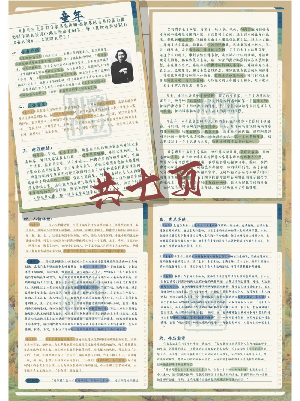 上海中考名著《童年》知识点盘点_中小学精品资料(高清可打印)_初中大全集高清资料整理版