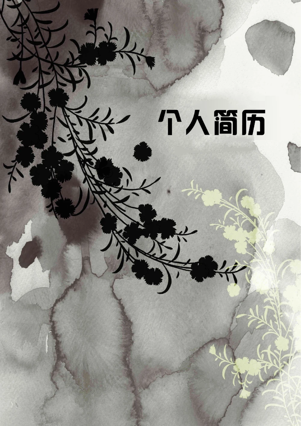 160.泼墨花草_表格式_适用于IT、工程_2页式_无内容_有封面_26考研复试_10考研复试资料25_考研经典面试系列（复试技巧调剂指导口语指导自我介绍导师模板）_简历模板大全