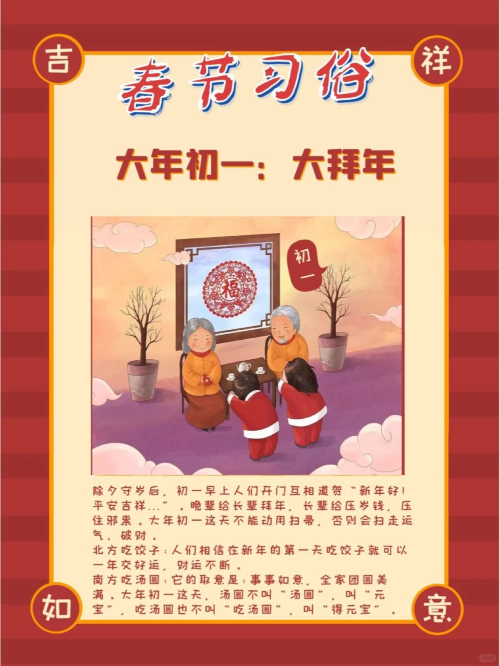 传统文化春节年俗知多少？上篇涨知识_中小学精品资料(高清可打印)_古文化大全集628份高清资料整理版