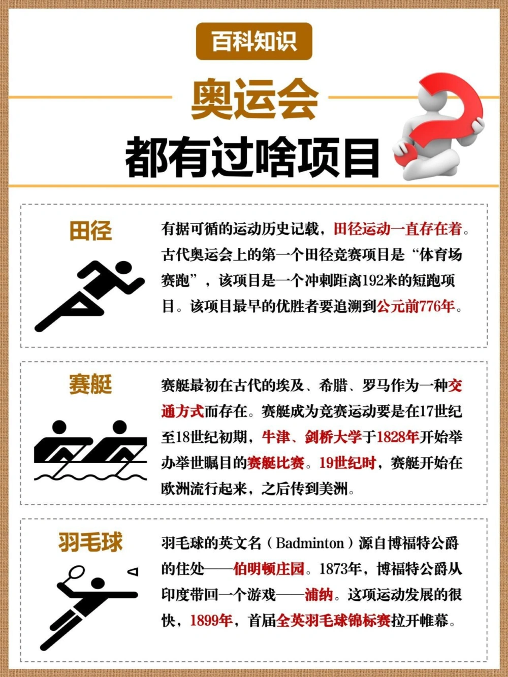 奥运会都有啥项目你看过几届奥运会_中小学精品资料(高清可打印)_百科知识大全集312份高清资料整理版