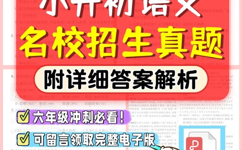 小升初语文招生真题-答案考前必做_2025抖音最火小学全科全年级资料大全集超完整版_小学语文VIP资源禁止外传
