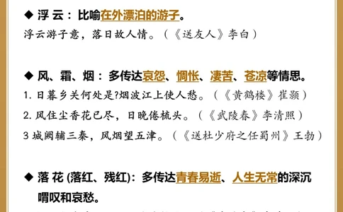 期末押题冲刺️33个诗词鉴赏常考意像汇总！_中小学精品资料(高清可打印)_古诗词大全集281份高清资料整理版